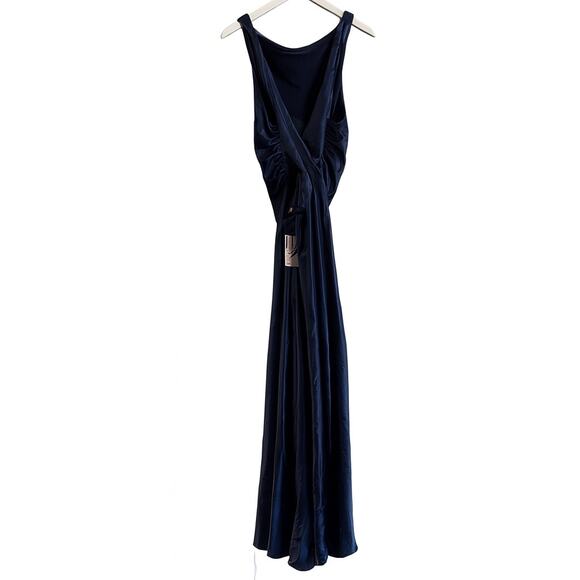 Reformation Anaiis Silk Dress Navy NEW NWT Size 4 - Picture 8 of 11